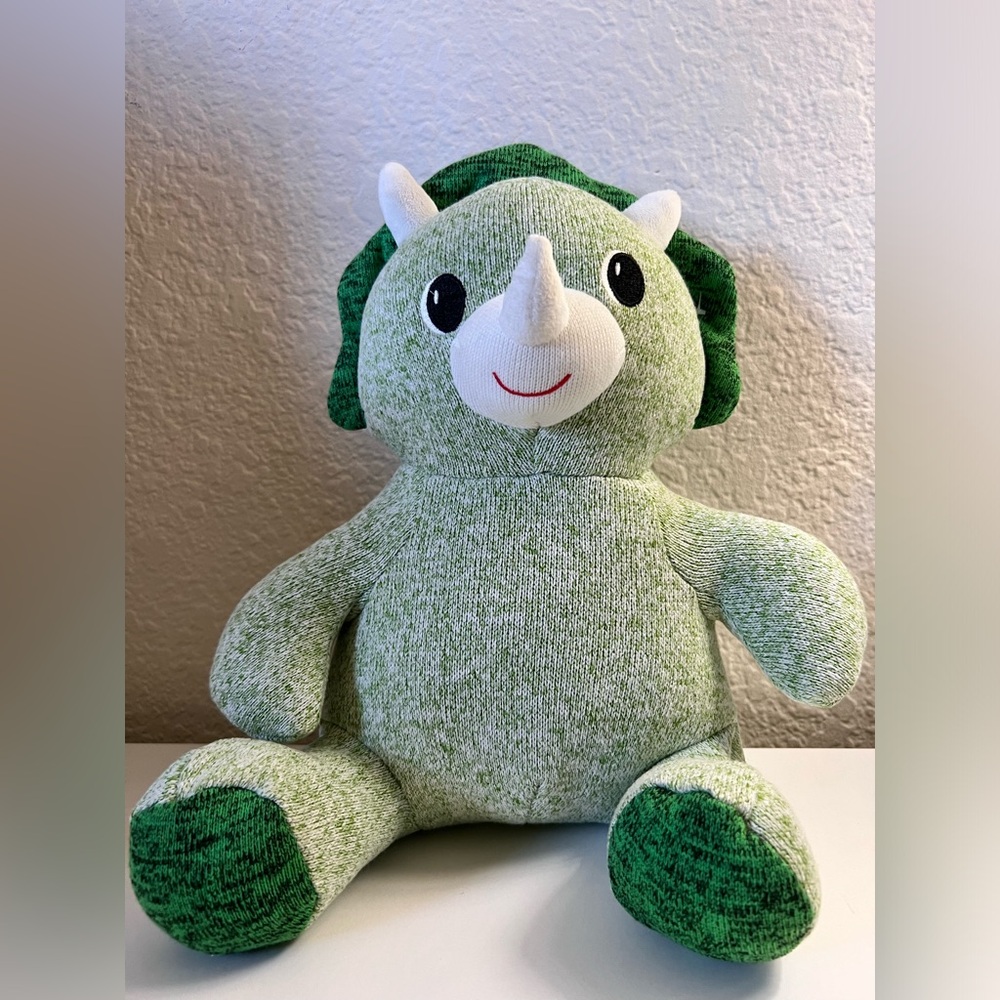 Green Triceratops Dinosaur Plush